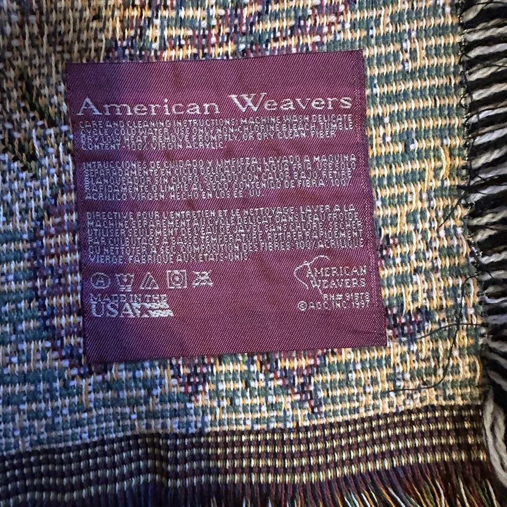 American Needle Point Tapestry Santa‎ Claus Christmas Throw Blanket 60